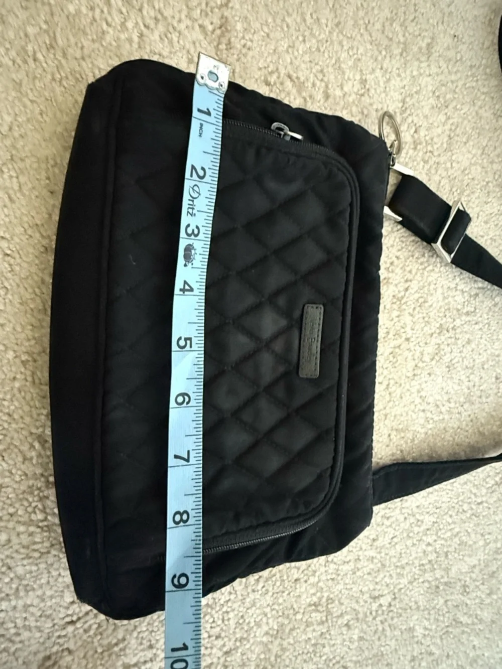 Vera Bradley Black Quilted Crossbody Bag w/ Floral Interior - Picture 11 of 12